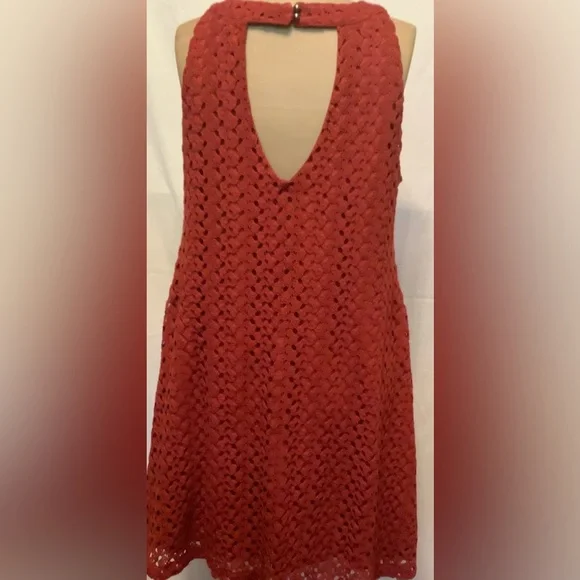 Roxberi Textured Rust Cute Dress with Liner - Picture 4 of 7